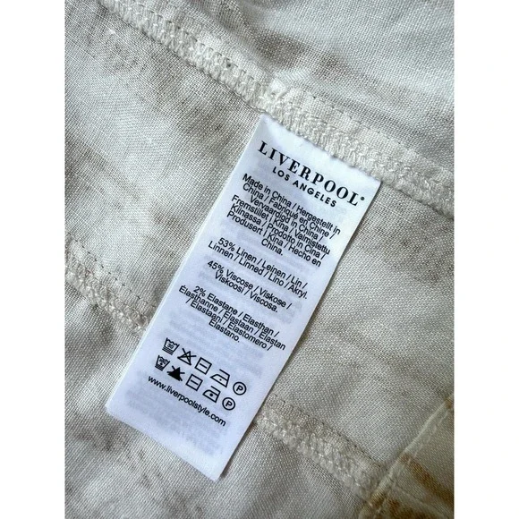 Liverpool Los Angeles Womens Open Front Blazer Jacket Cream Linen Sz L NWT - Picture 9 of 11